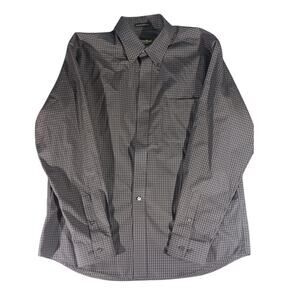 Eddie Bauer Wrinkle-Resistant Button-Up Shirt Men’s L Gray Check Cotton